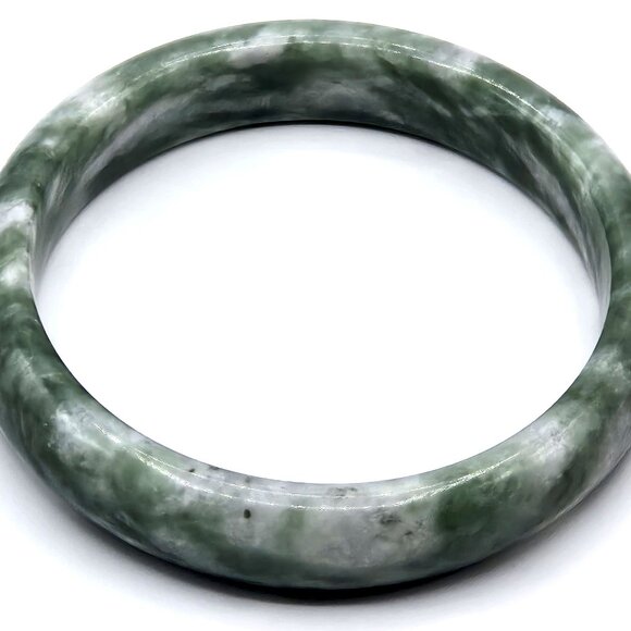 Jade Bangles Chinese Style Green Natural Stone Jade Bangle Bracelets Stone Jewel - Picture 4 of 5